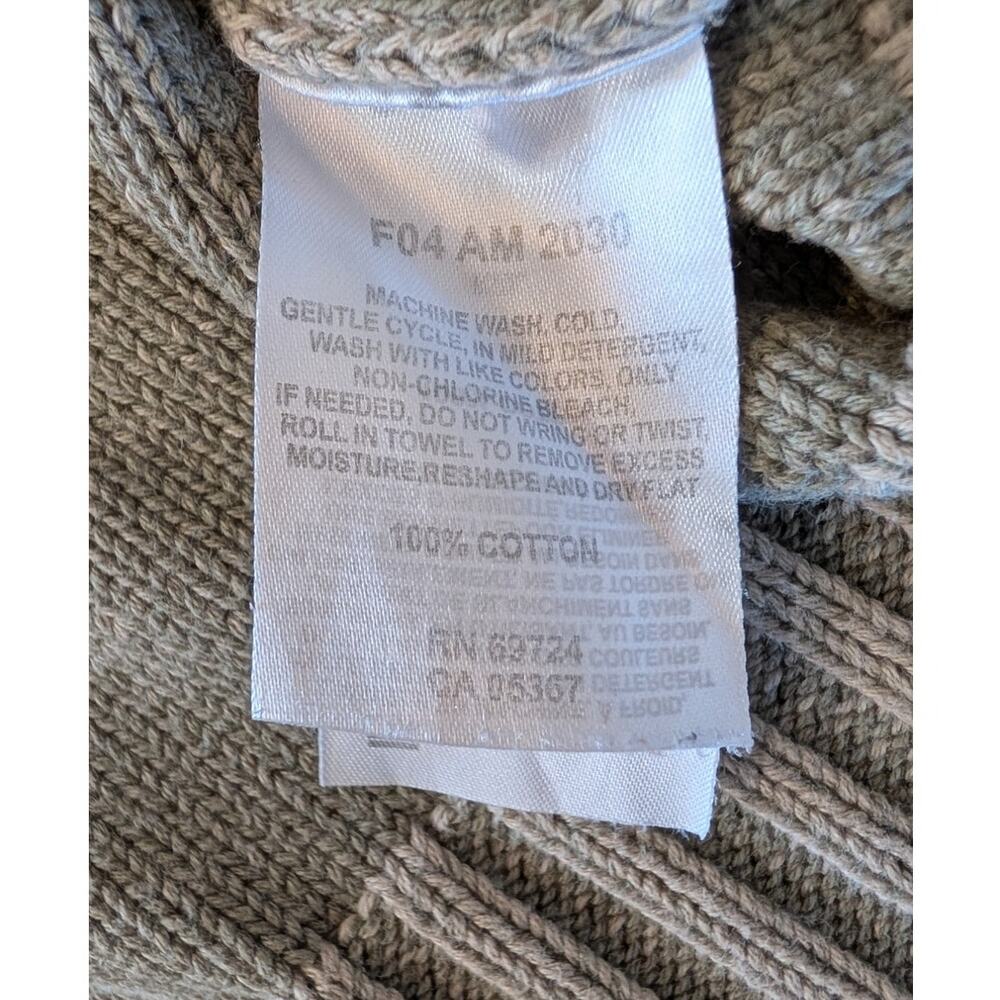 Columbia Mens Cotton Knit Sweater Medium Beige Ribbed Crewneck Pullover Cozy - Picture 7 of 7